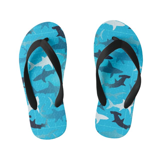 Haifische! Kinderbadesandalen (Fußbett)