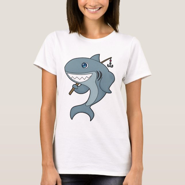 Haifischfischfischerei - Fischfangstange T-Shirt (Vorderseite)