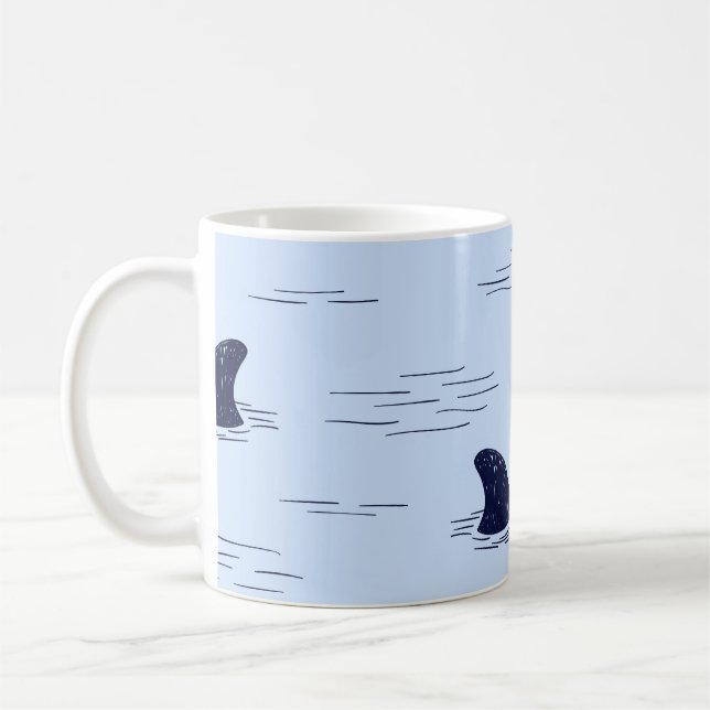 Haifischflossen-Ozeanmuster Kaffeetasse (Links)