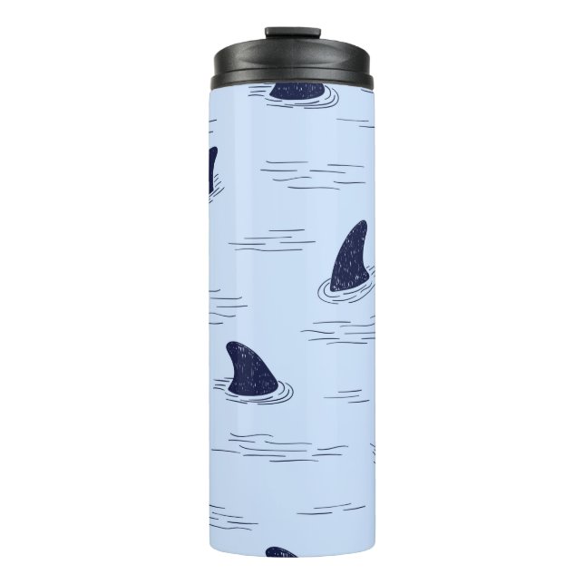 Haifischflossenmuster  thermosbecher (Vorderseite)