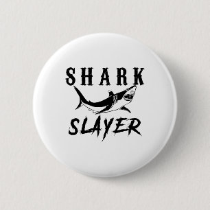 Haifischjäger Haifischfang und Salzwassersportangl Button