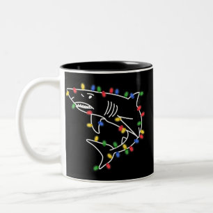 Haifischliebhaber Baum Weihnachten Xmas Haustier T Zweifarbige Tasse