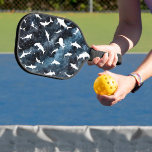 Haifischschatten auf der Dunklen Galaxie Pickleball Schläger