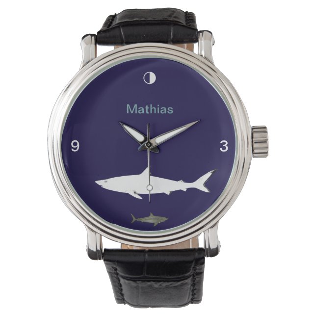Haifischstunde personalisiert armbanduhr (Vorderseite)