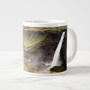Haifoss Waterfall Sommer in Island Jumbo-Tasse