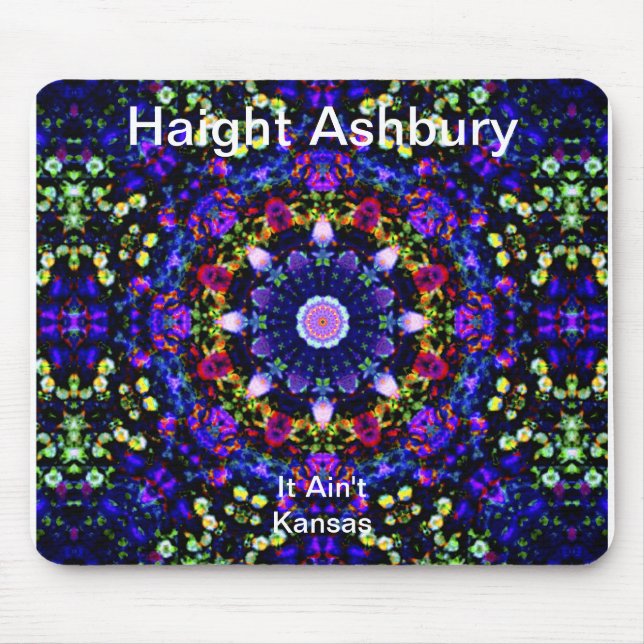 Haight Ashbury psychedelische Hippie-Mode-Kunst Mousepad (Vorne)