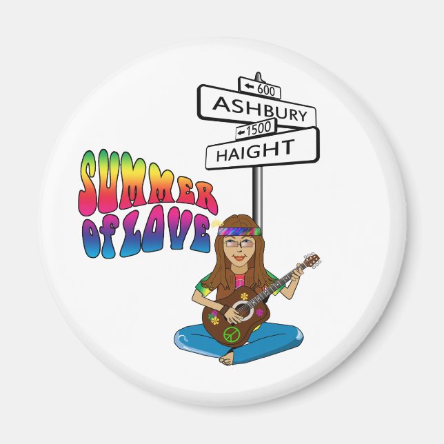 Haight Ashbury Sommer der Liebe Magnet (Vorne)