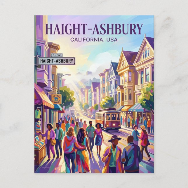 Haight-Ashbury USA Postkarte (Vorderseite)