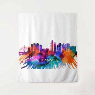 Haikou Skyline Wandteppich