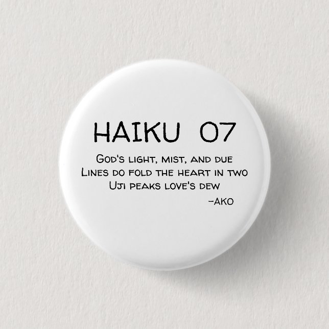 HAIKU 07 BUTTON (Vorderseite)