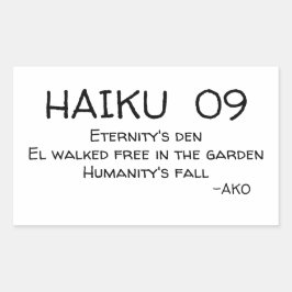 HAIKU 09 RECHTECKIGER AUFKLEBER