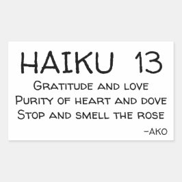 HAIKU 13 RECHTECKIGER AUFKLEBER