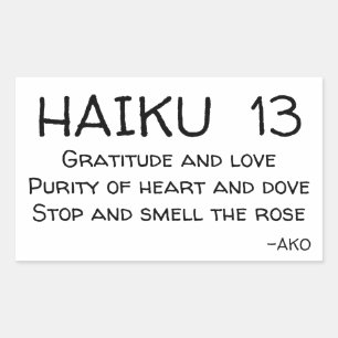 HAIKU 13 RECHTECKIGER AUFKLEBER
