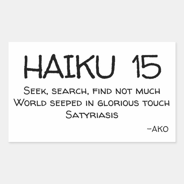 HAIKU 15 RECHTECKIGER AUFKLEBER (Vorderseite)