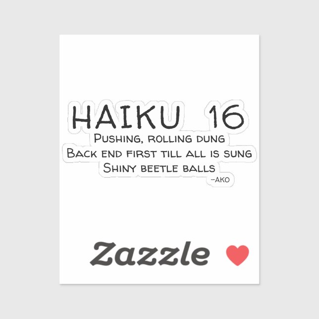 HAIKU 16 AUFKLEBER (Blatt)