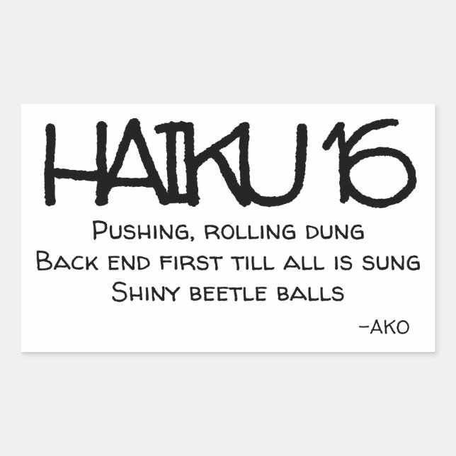 HAIKU 16 RECHTECKIGER AUFKLEBER (Vorderseite)