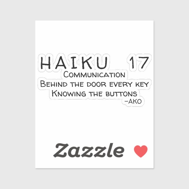 HAIKU 17 AUFKLEBER (Blatt)