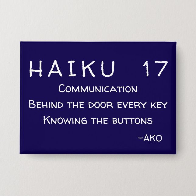 HAIKU 17 BUTTON (Vorderseite)
