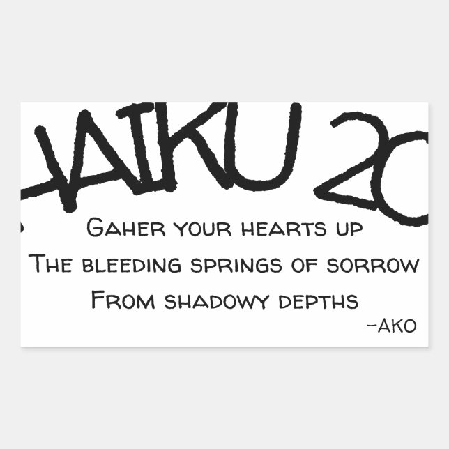 HAIKU 20 RECHTECKIGER AUFKLEBER (Vorderseite)