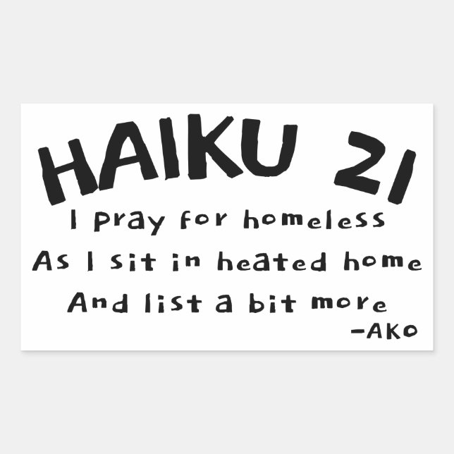 HAIKU 21 RECHTECKIGER AUFKLEBER (Vorderseite)