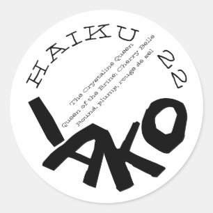 HAIKU 22 RUNDER AUFKLEBER
