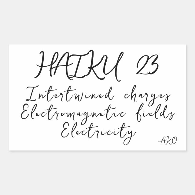 HAIKU 23 RECHTECKIGER AUFKLEBER (Vorderseite)