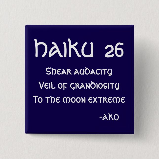 HAIKU 26 BUTTON (Vorderseite)
