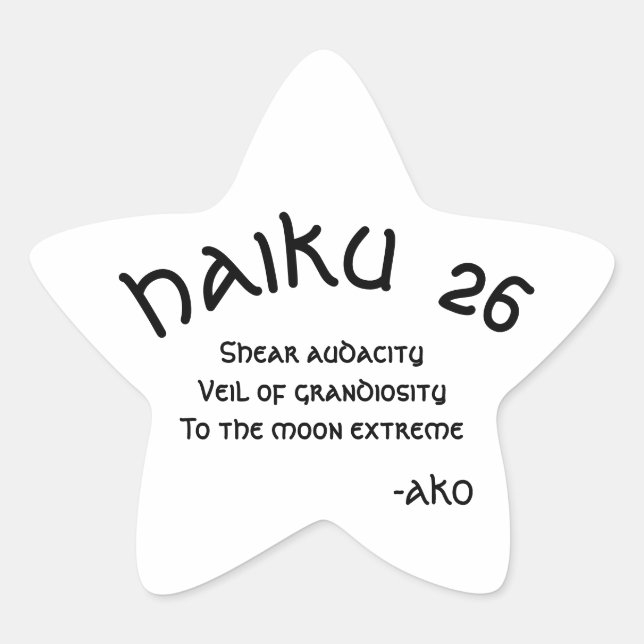 HAIKU 26  Stern-Aufkleber (Vorderseite)