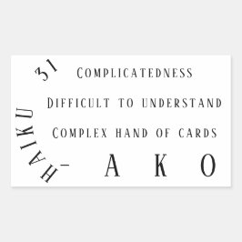 HAIKU 31 RECHTECKIGER AUFKLEBER