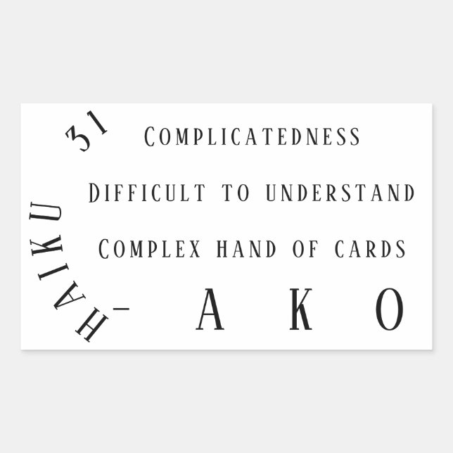 HAIKU 31 RECHTECKIGER AUFKLEBER (Vorderseite)