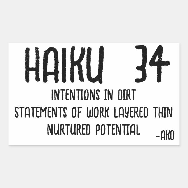 HAIKU 34 RECHTECKIGER AUFKLEBER (Vorderseite)