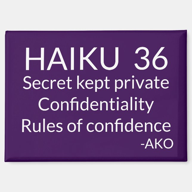 HAIKU 36 MAGNET (Vorderseite)