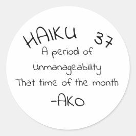 HAIKU 37 RUNDER AUFKLEBER