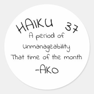HAIKU 37 RUNDER AUFKLEBER