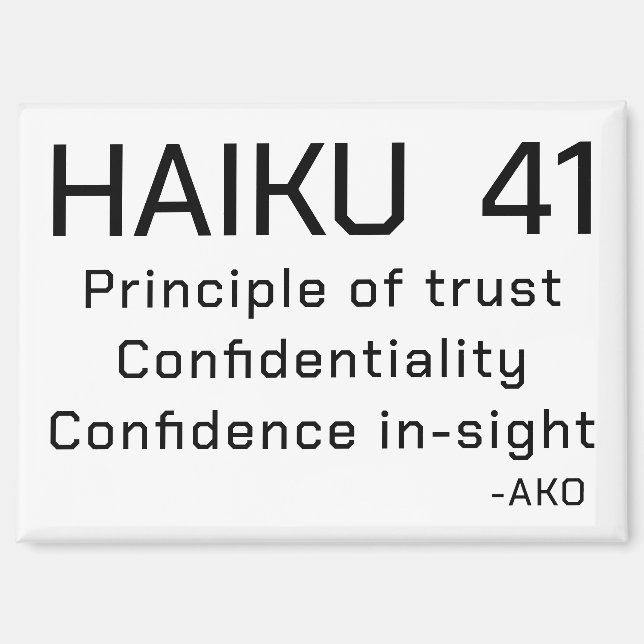 HAIKU 41 MAGNET (Vorderseite)