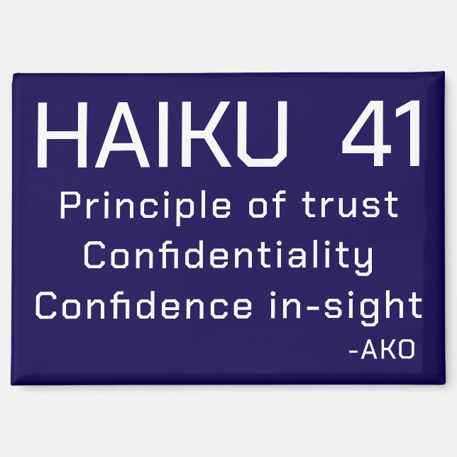 HAIKU 41 MAGNET (Vorderseite)