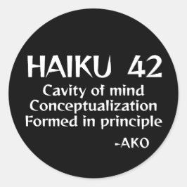 HAIKU 42 RUNDER AUFKLEBER