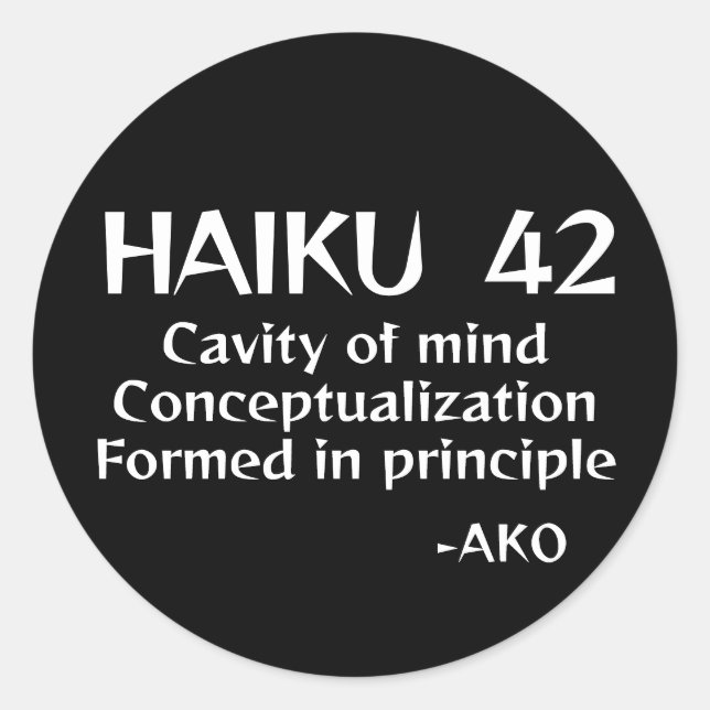 HAIKU 42 RUNDER AUFKLEBER (Vorderseite)