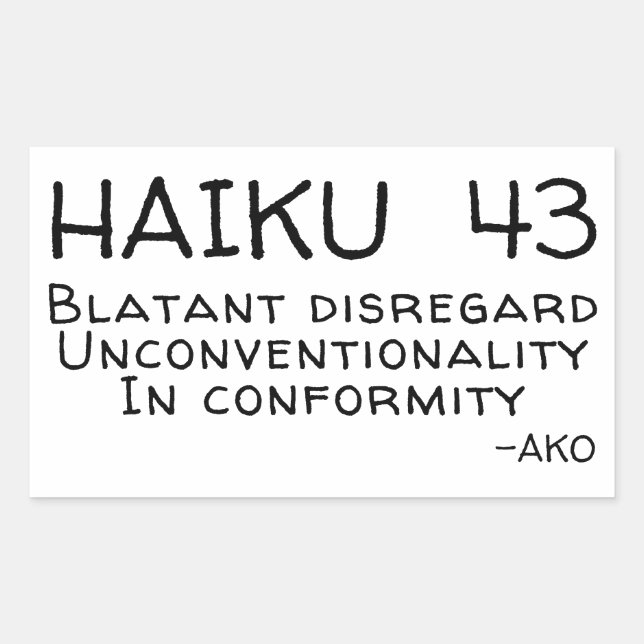 HAIKU 43 RECHTECKIGER AUFKLEBER (Vorderseite)