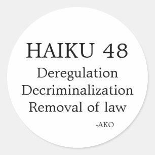 HAIKU 48 RUNDER AUFKLEBER
