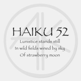 HAIKU 52 RUNDER AUFKLEBER