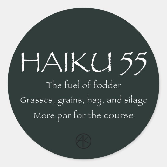 HAIKU 55 RUNDER AUFKLEBER (Vorderseite)