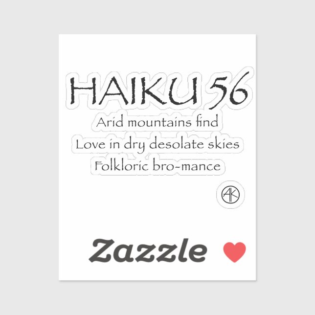 HAIKU 56 AUFKLEBER (Blatt)