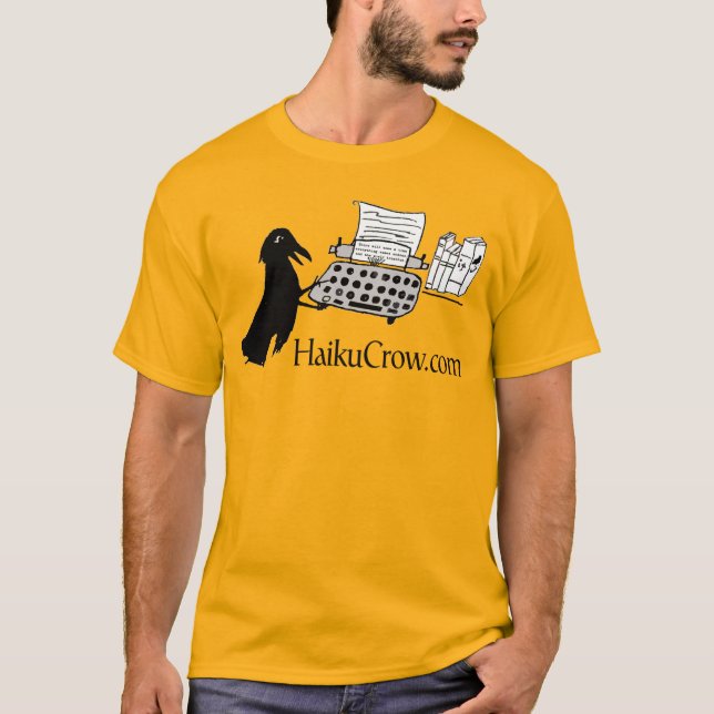 Haiku Crow Typing T-Shirt (Vorderseite)