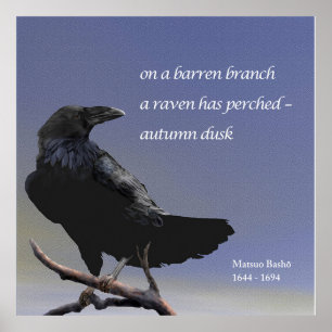 Haiku Herbstdämmerung Raven Poster