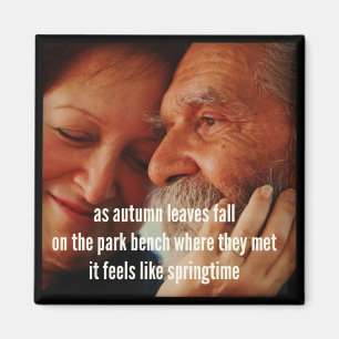 Haiku-Kühlschrankmagnet - als Herbst-Blätter-Fal Magnet