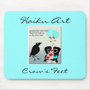 Haiku-Kunst Mousepad der Krähe die Füße