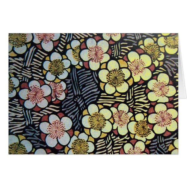 HAIKU/SCHWARZ-WEISS PINK GELBE BLUMEN (Vorderseite (Horizontal))