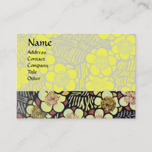 HAIKU / SCHWARZ-WEISSE GELBE FRÜHBLUMEN VISITENKARTE