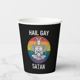 Hail Gay Satan Lustig Goth Gothic Ziege LGBTQ Pappbecher